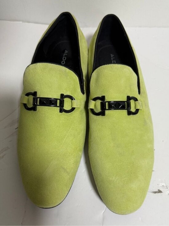 ALDO Lime Green Suede Loafers Mens Size 11 Statement Slip On Shoes main image 6